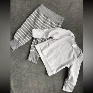 Hanes Gray and White Kids Matching Set